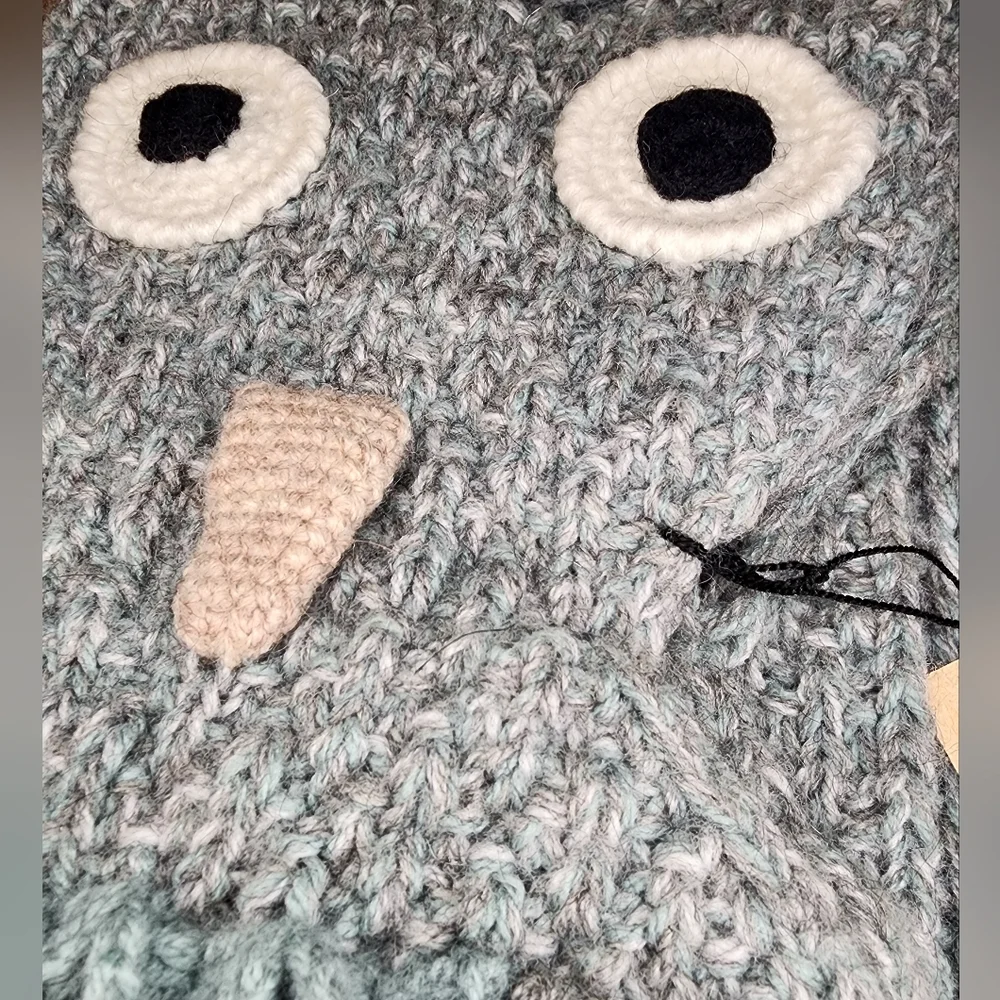 ANDES GIFTS Hand-Knitted Alpaca Blend Owl Scarf - Picture 2 of 6